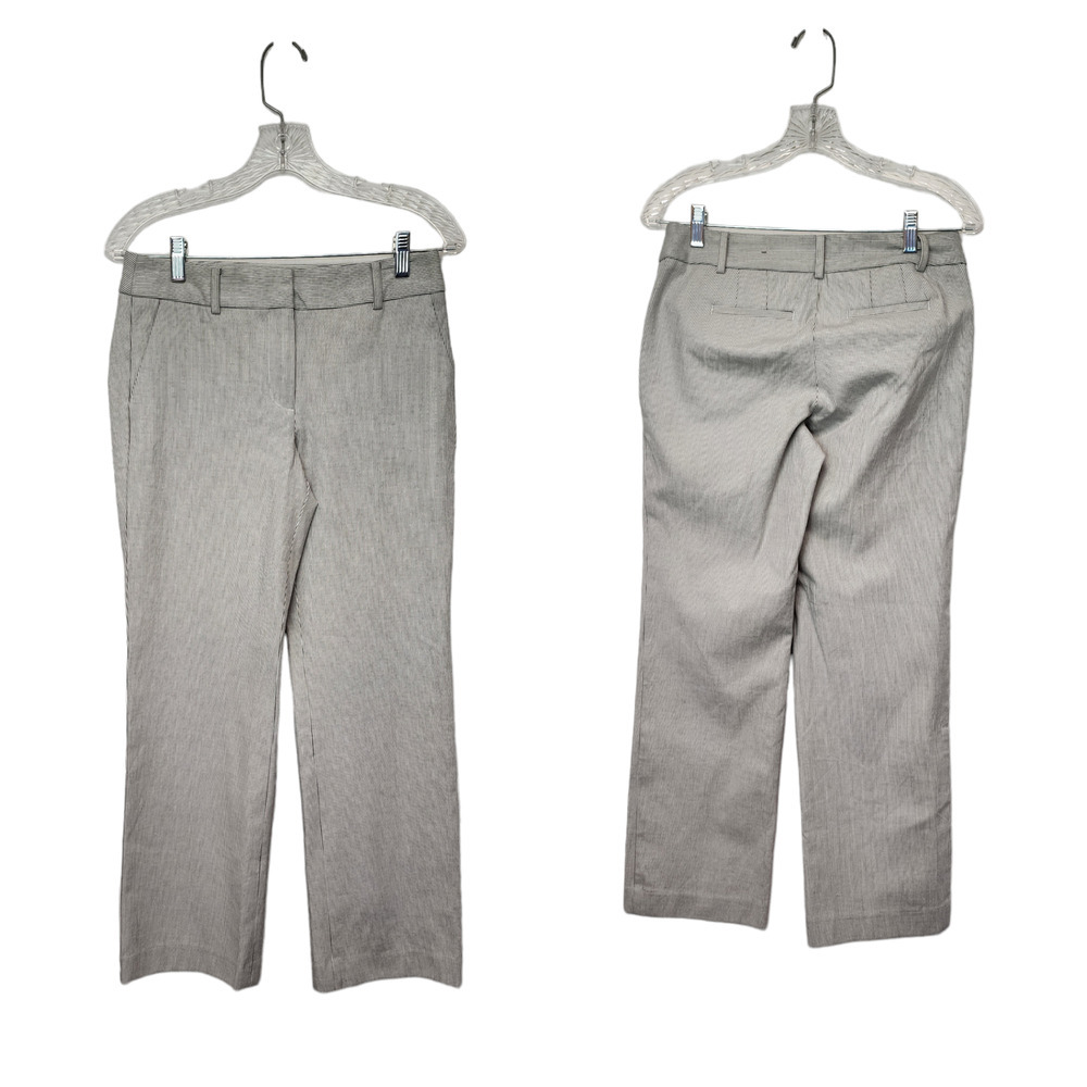Talbots Newport Pants Straight Leg Striped Black/White Dress Pants Size 4P